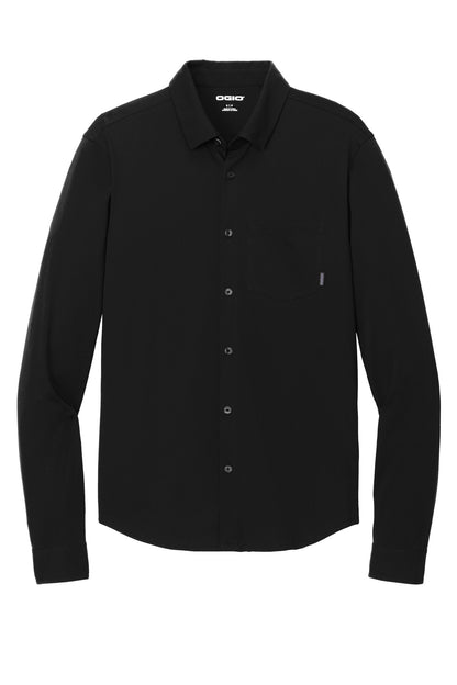Front View of Blacktop OGIO Extend Long Sleeve Button-Up OG161