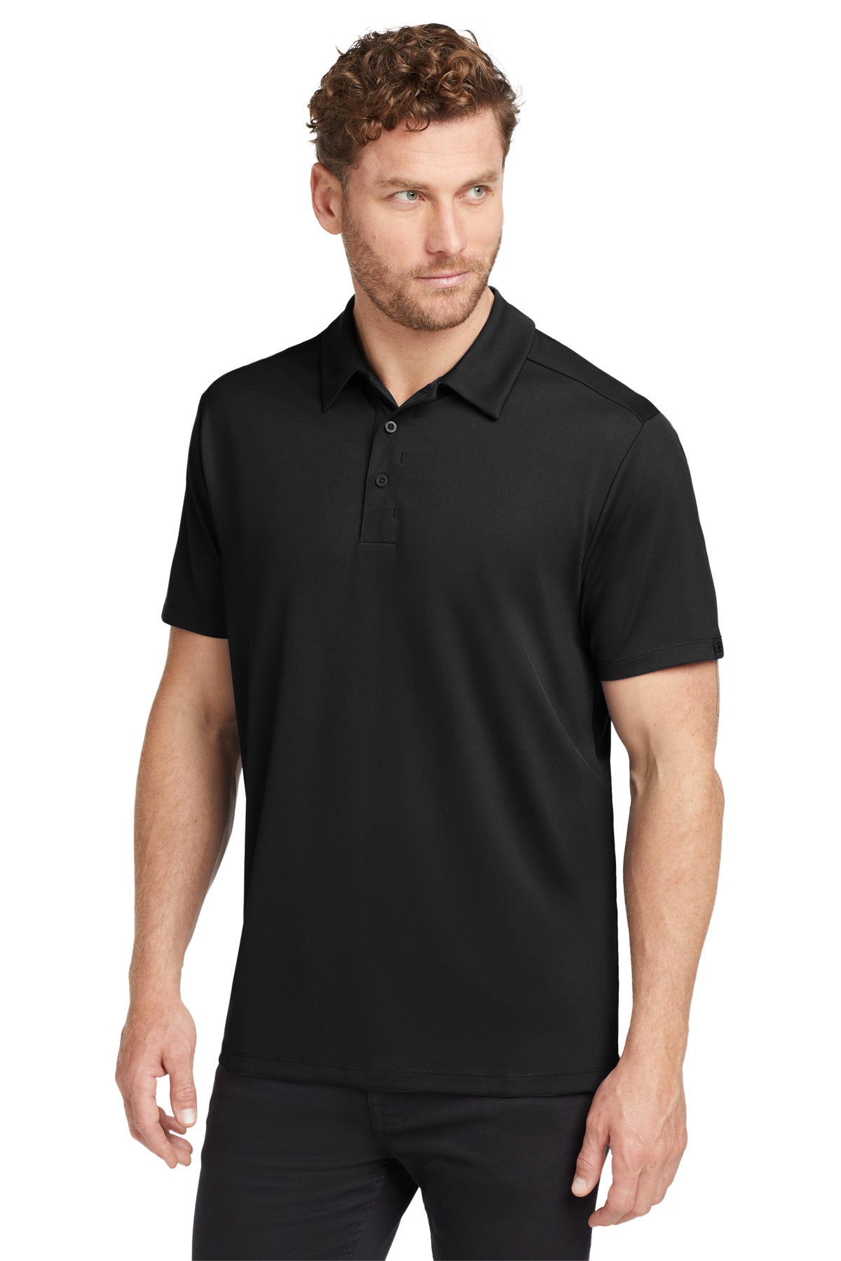 Front View of Blacktop OGIO Framework Polo. OG125