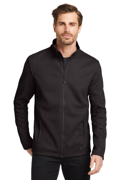 Front View of Blacktop OGIO Grit Fleece Jacket. OG727
