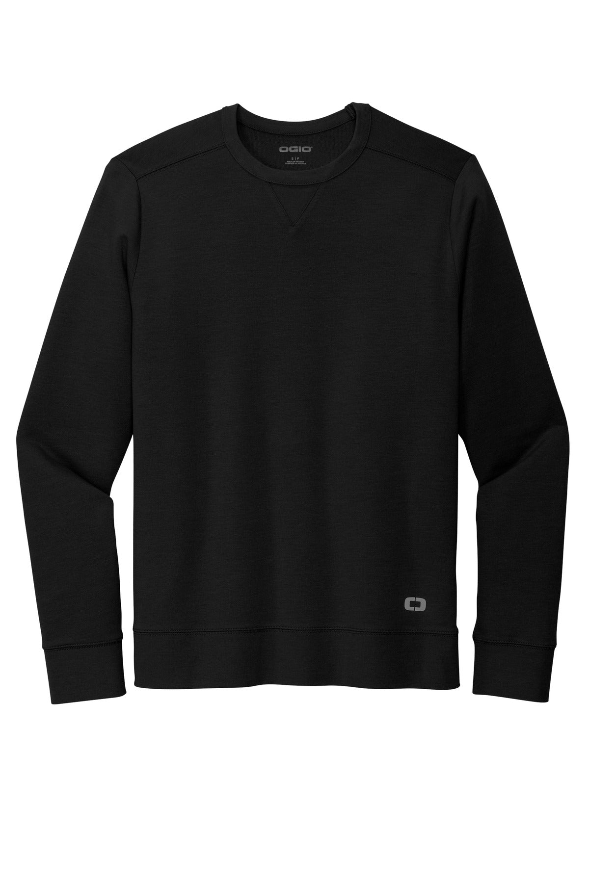 Front View of Blacktop OGIO Luuma Flex Long Sleeve Crew OG825