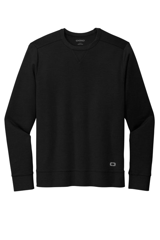 Front View of Blacktop OGIO Luuma Flex Long Sleeve Crew OG825