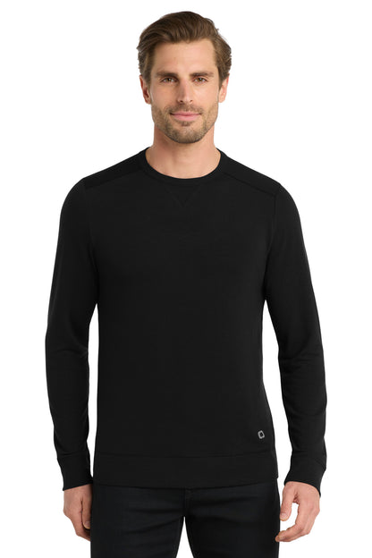 Front View of Blacktop OGIO Luuma Flex Long Sleeve Crew OG825