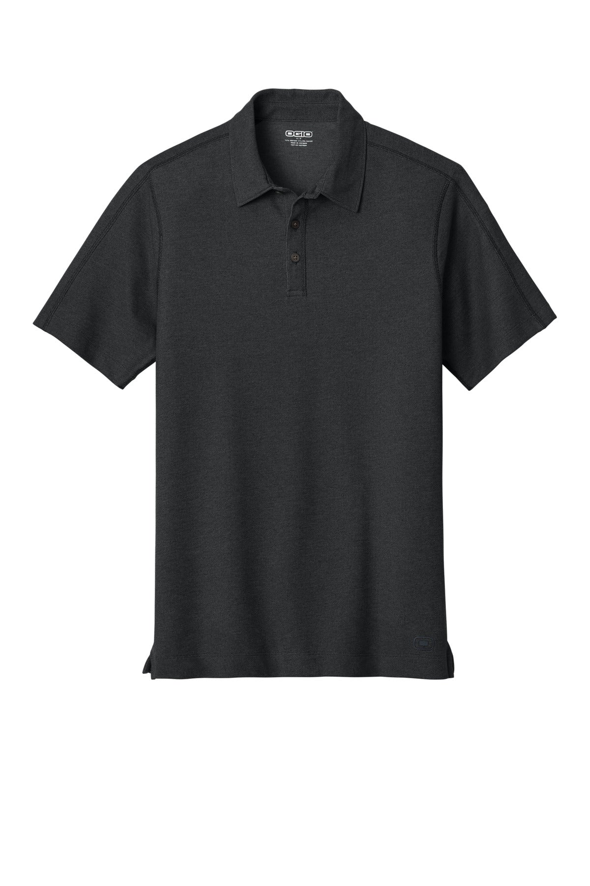 Front View of Blacktop OGIO Onyx Polo. OG126