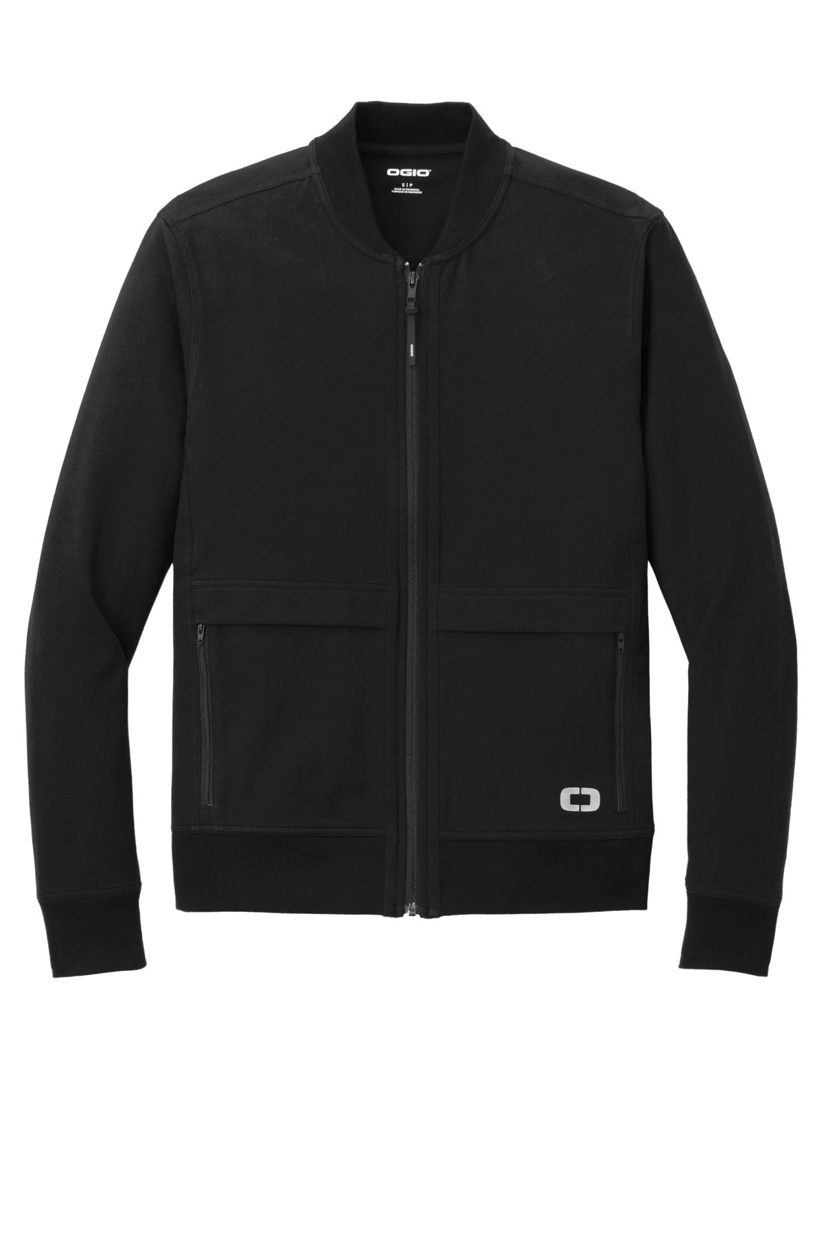 Front View of Blacktop OGIO Outstretch Full-Zip OG830