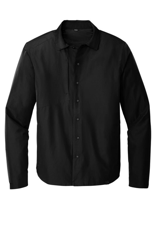 Front View of Blacktop OGIO Reverse Shirt Jacket. OG754