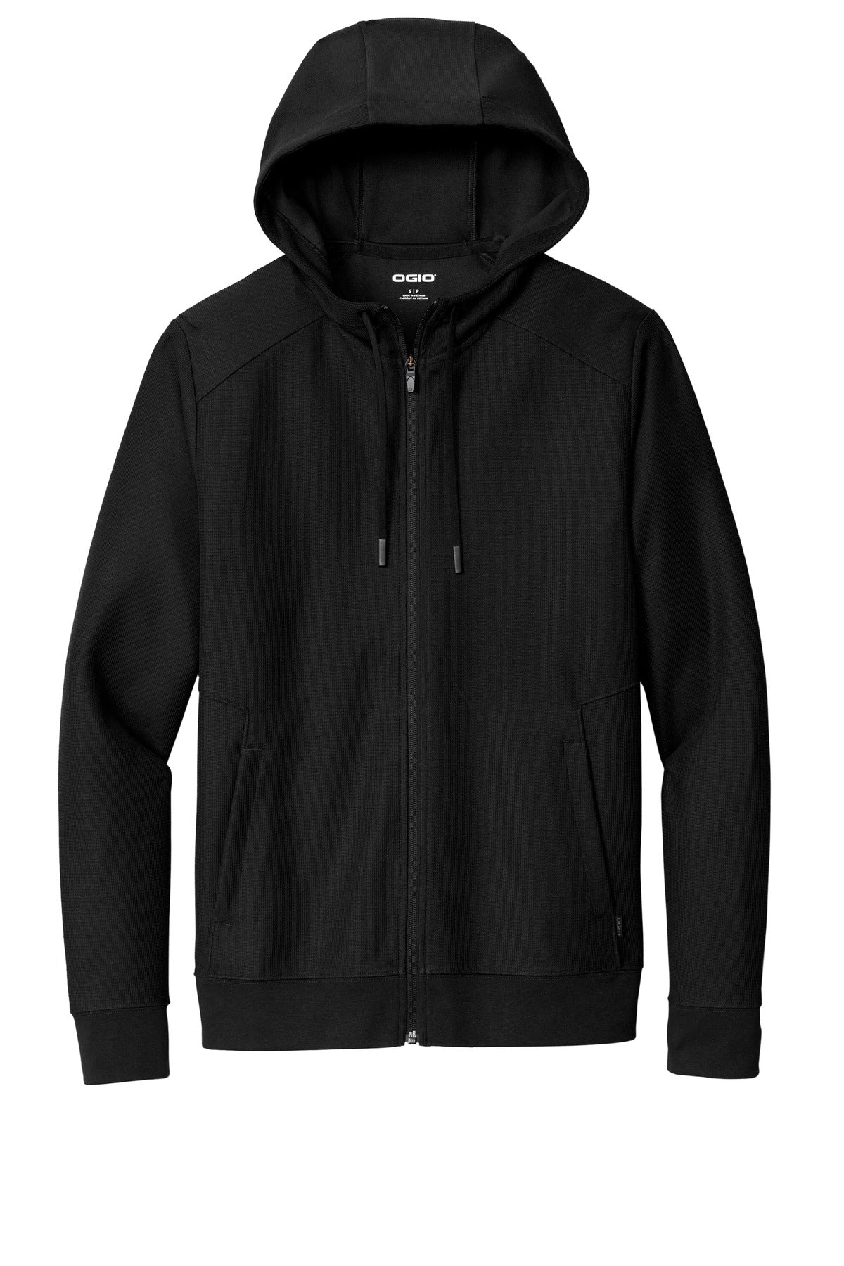 Front View of Blacktop OGIO Revive Full-Zip OG162