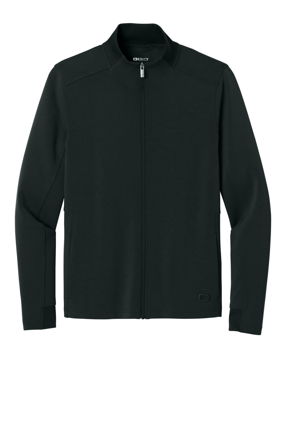 Front View of Blacktop OGIO Transcend Full-Zip OG860