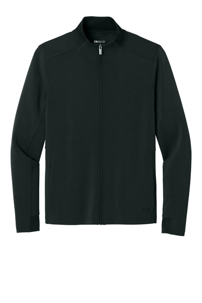 Front View of Blacktop OGIO Transcend Full-Zip OG860