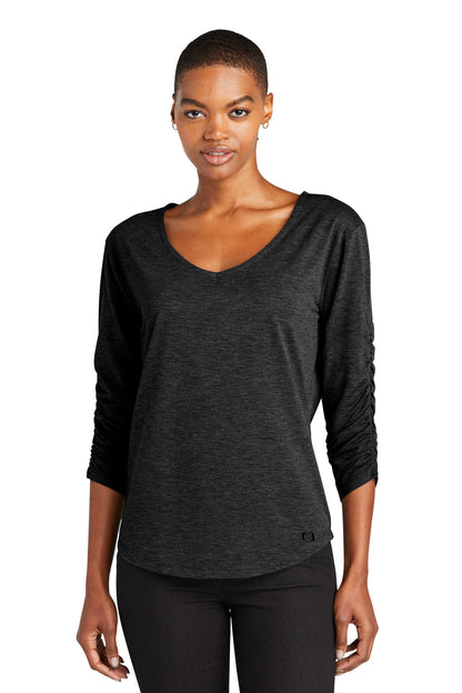 Front View of Blacktop OGIO Women's Evolution V-Neck LOG148