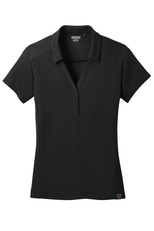 Front View of Blacktop OGIO Women's Framework Polo. LOG125