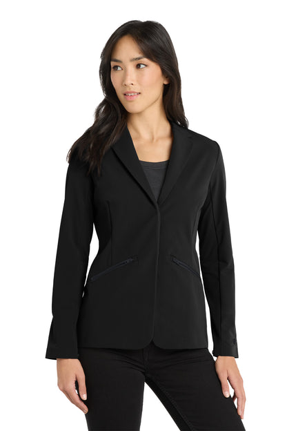 Front View of Blacktop OGIO Women's Fusion Blazer LOG824