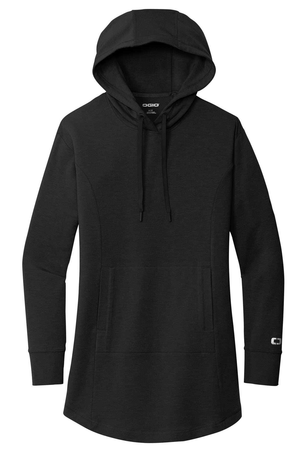 Front View of Blacktop OGIO Women's Luuma Flex Tunic LOG827