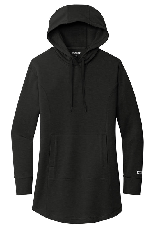 Front View of Blacktop OGIO Women's Luuma Flex Tunic LOG827