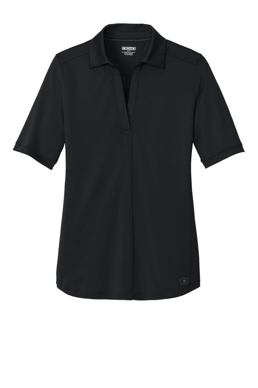 Front View of Blacktop OGIO Women's Metro Polo. LOG130