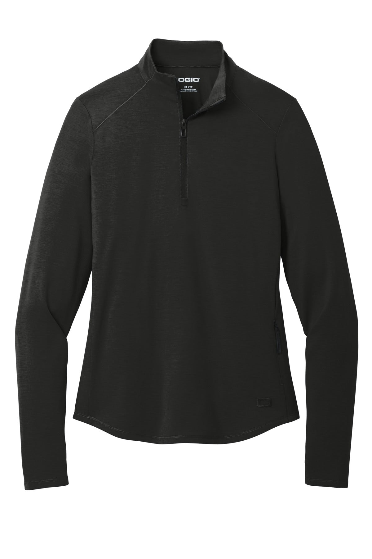 Front View of Blacktop OGIO Women's Motion 1/4-Zip LOG153
