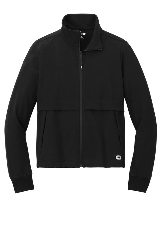 Front View of Blacktop OGIO Women's Outstretch Full-Zip LOG830