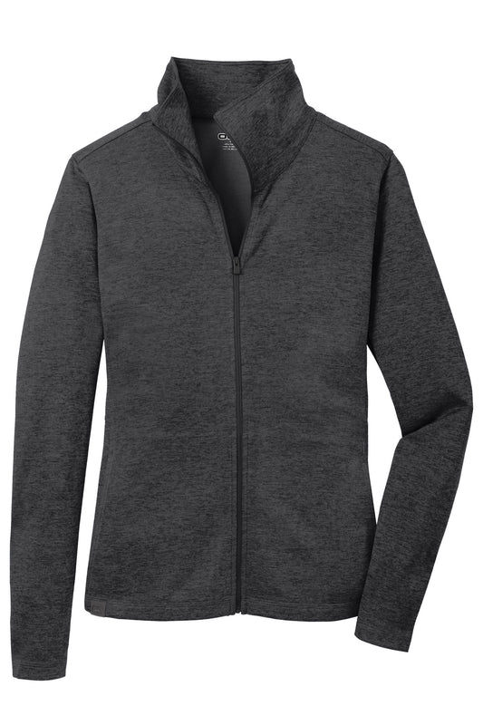 Front View of Blacktop OGIO Women's Pixel Full-Zip. LOG203