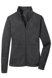 Front View of Blacktop OGIO Women's Pixel Full-Zip. LOG203