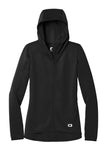 Front View of Blacktop OGIO Women's Stealth Full-Zip Jacket. LOE728