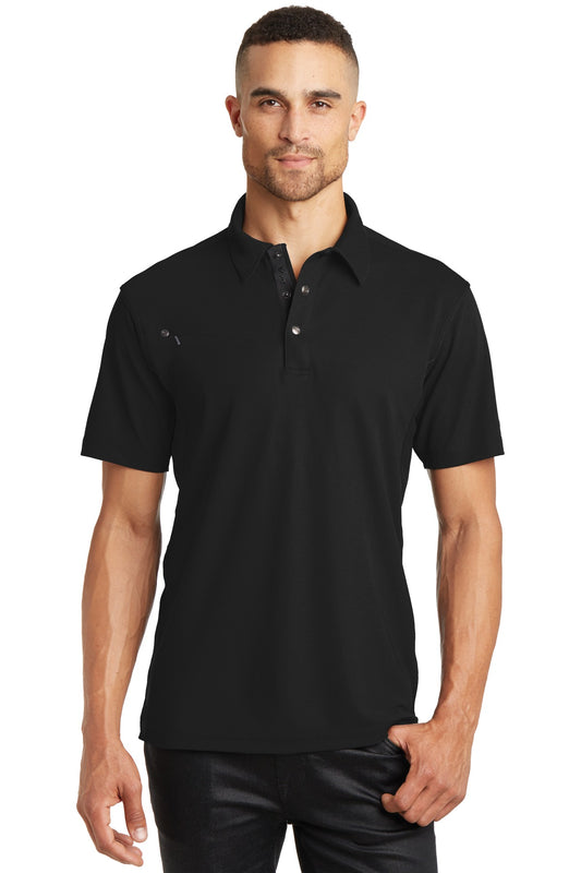 Front View of Blacktop/Blktp OGIO - Accelerator Polo. OG102