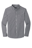 Front View of Black/White Port Authority Broadcloth Gingham Easy Care Shirt W644