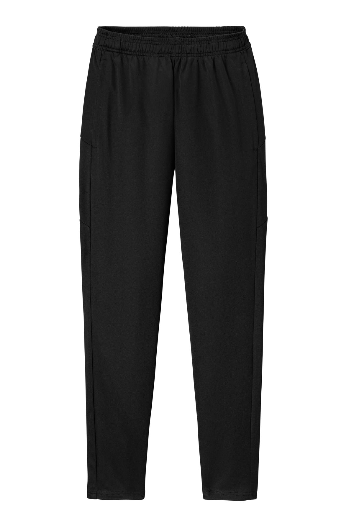 Front View of Blk/Blk Sport-Tek Travel Pant PST800