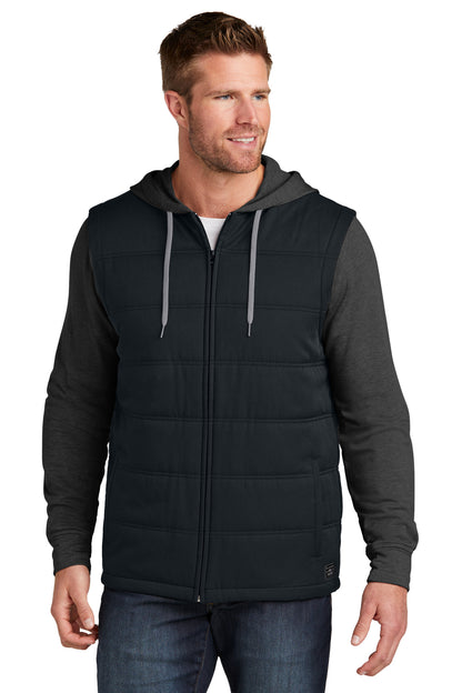 Front View of Blk/BlkHtr TravisMathew Tides Up Hooded Jacket TM1MZ336