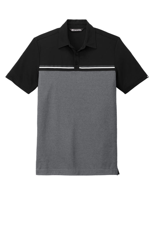 Front View of Blk/DkGyHt TravisMathew Sunset Blocked Polo TM1MY401