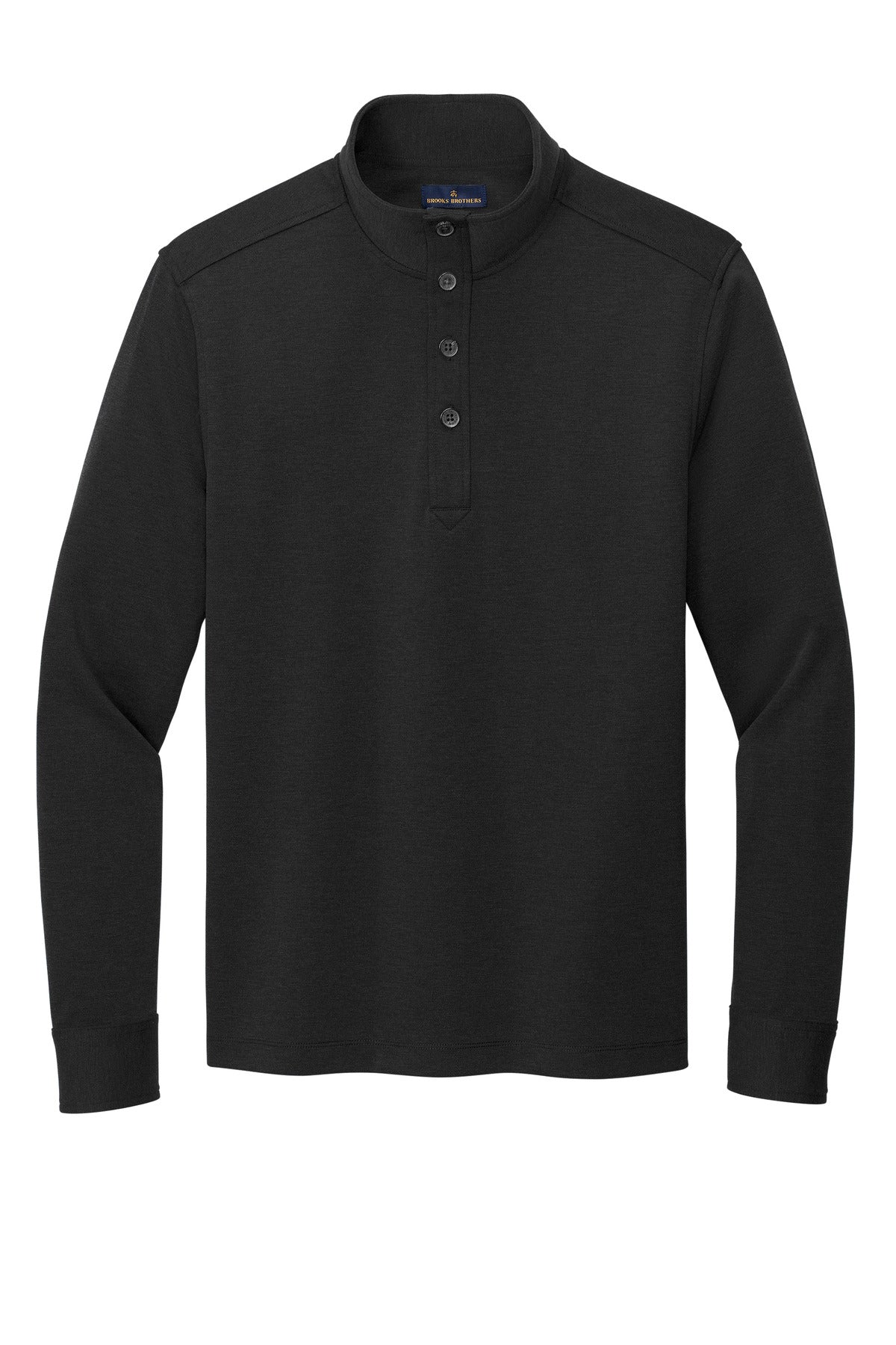 Front View of BlkHthr Brooks Brothers Mid-Layer Stretch 1/2-Button BB18202