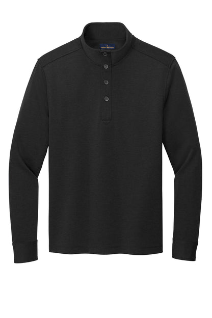Front View of BlkHthr Brooks Brothers Mid-Layer Stretch 1/2-Button BB18202
