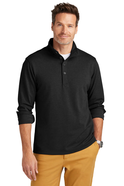 Front View of BlkHthr Brooks Brothers Mid-Layer Stretch 1/2-Button BB18202