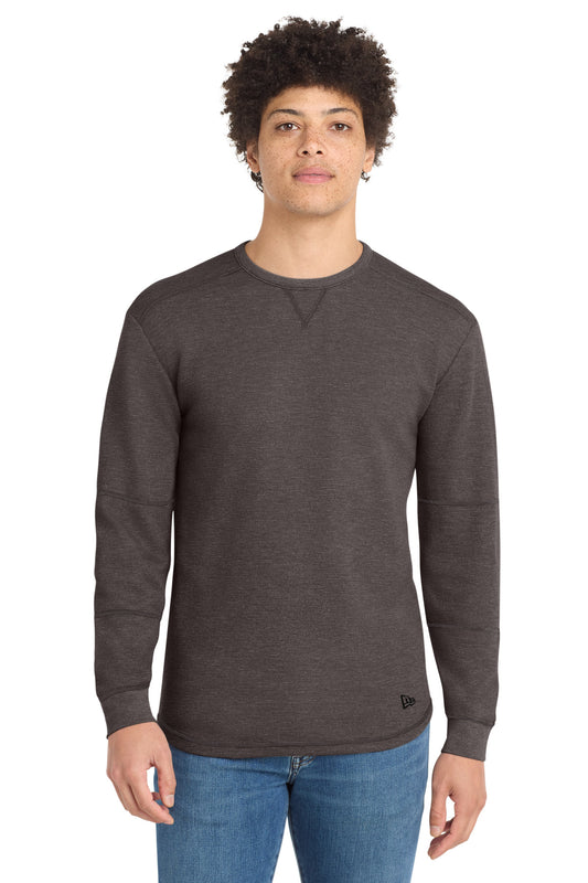 Front View of BlkHthr New Era Thermal Long Sleeve NEA140