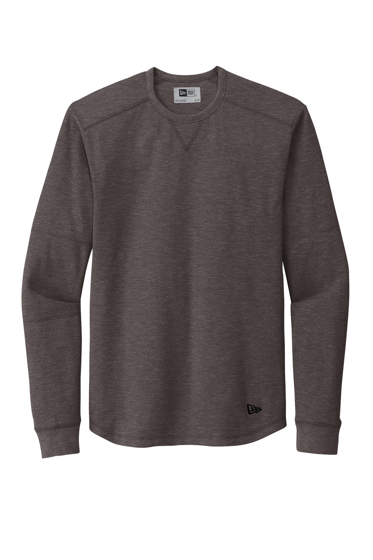 Front View of BlkHthr New Era Thermal Long Sleeve NEA140