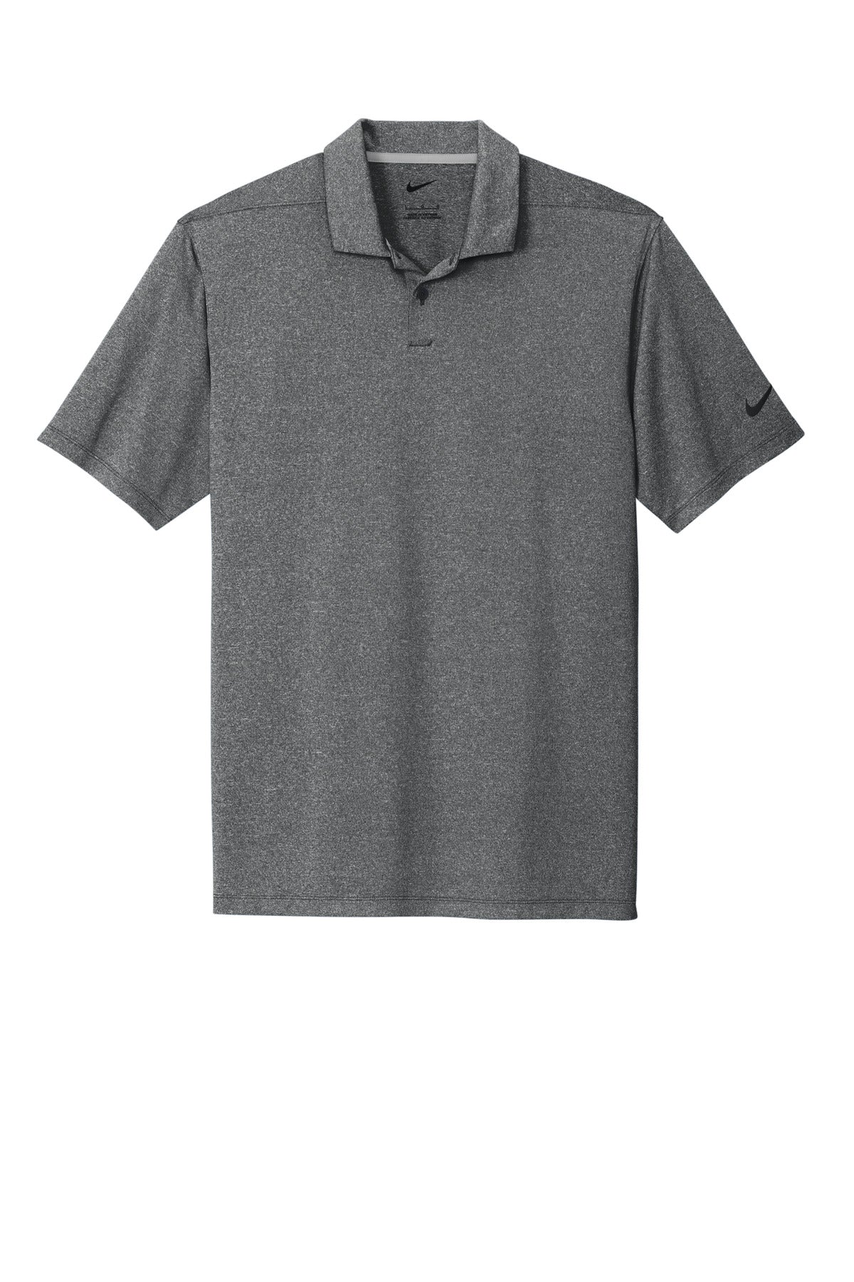 Front View of BlkHthr Nike Dri-FIT Vapor Polo NKDC2108