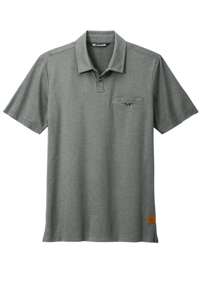 Front View of BlkHthr TravisMathew Sunsetters Pocket Polo TM1MZ344