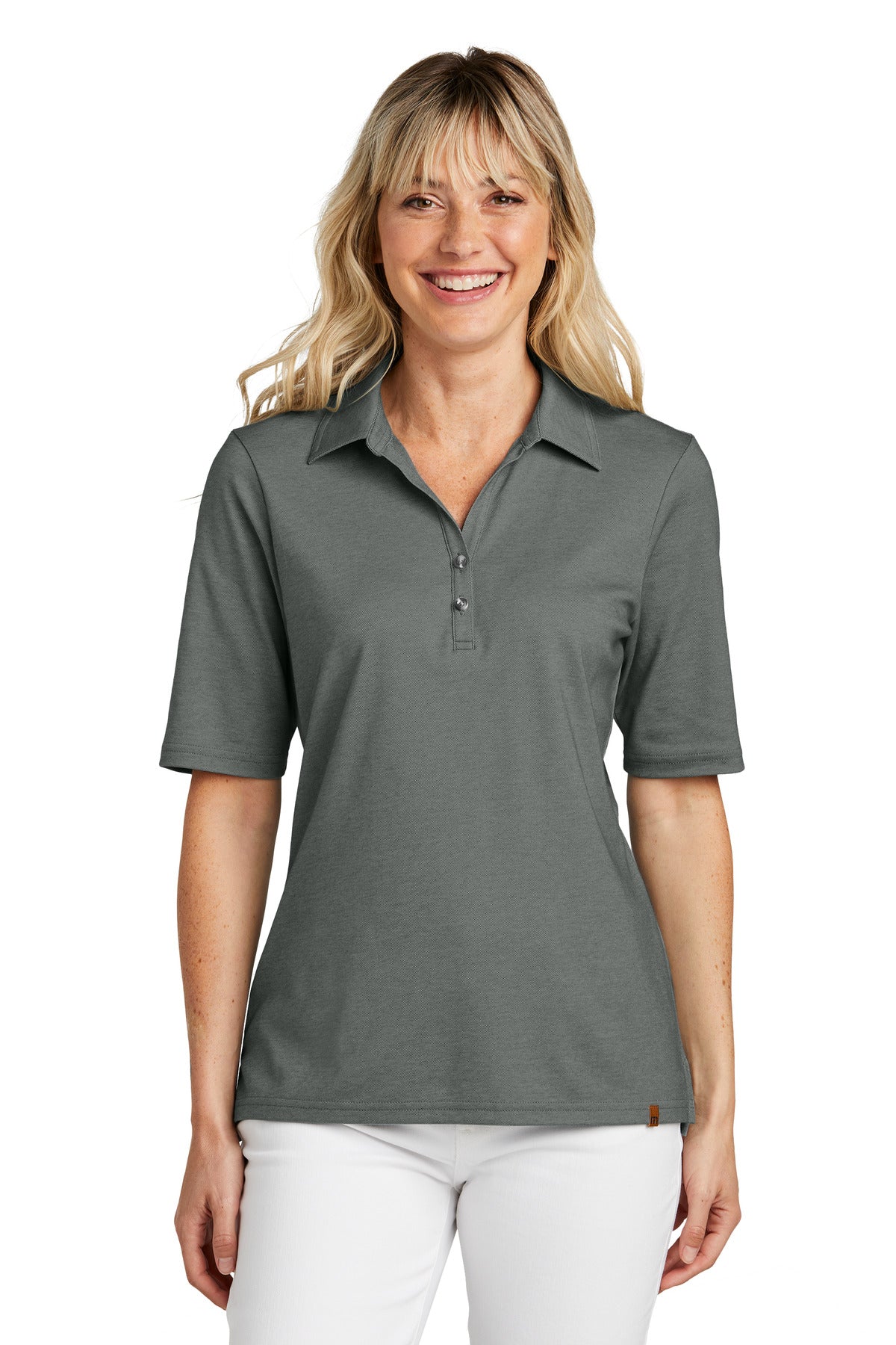 Front View of BlkHthr TravisMathew Women's Sunsetters Polo TM1LD004