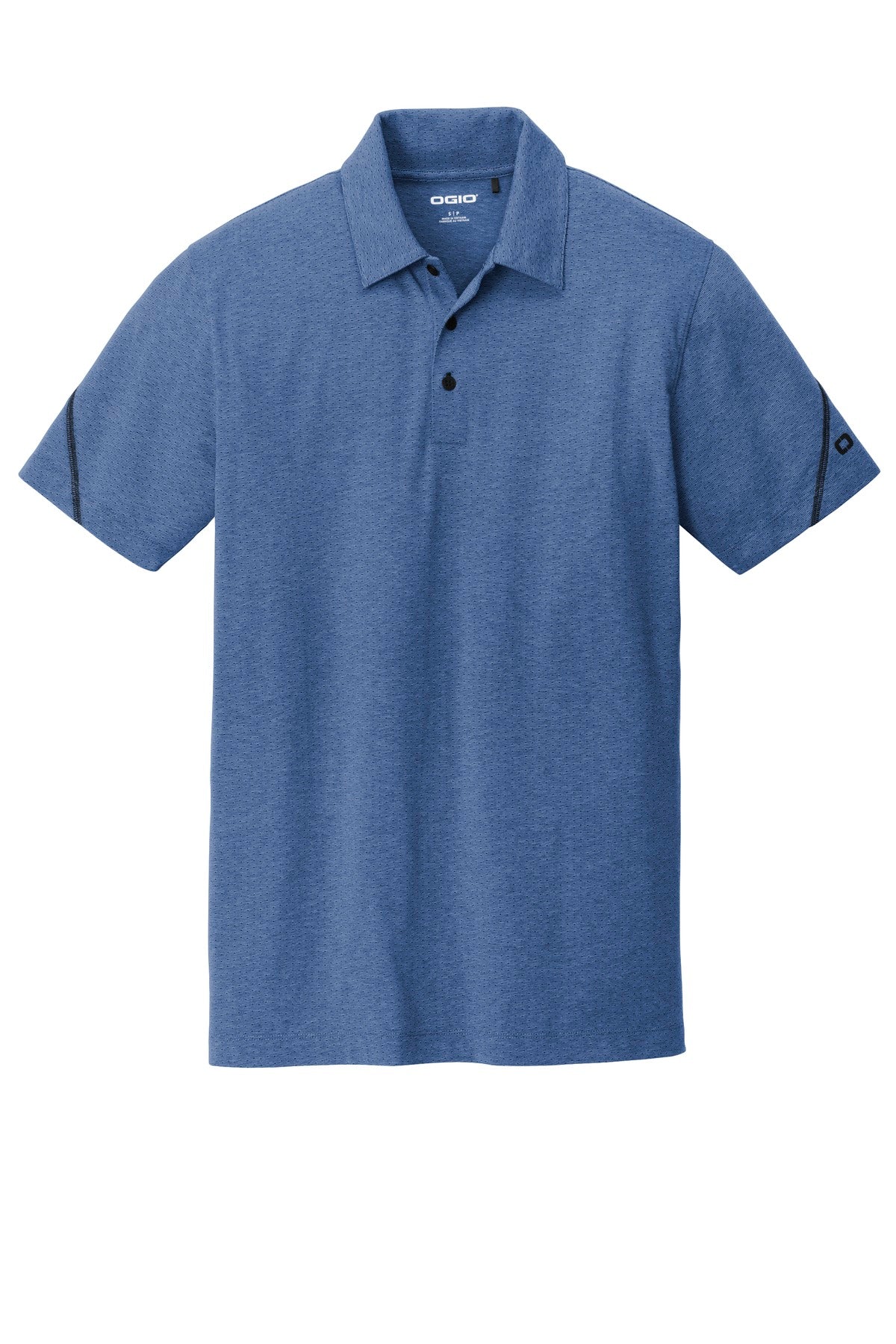 Front View of Blue Hthr OGIO Tread Polo. OG135