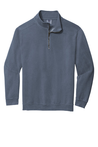 Front View of Blue Jean COMFORT COLORS Ring Spun 1/4-Zip Sweatshirt. 1580