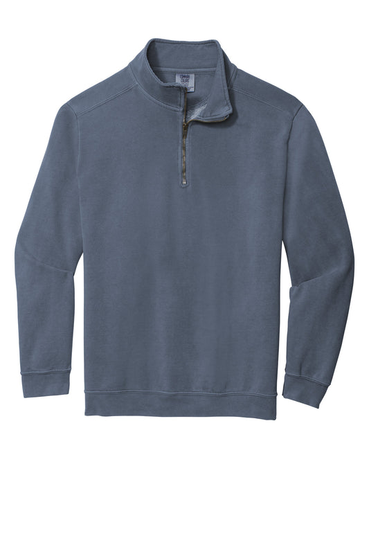 Front View of Blue Jean COMFORT COLORS Ring Spun 1/4-Zip Sweatshirt. 1580