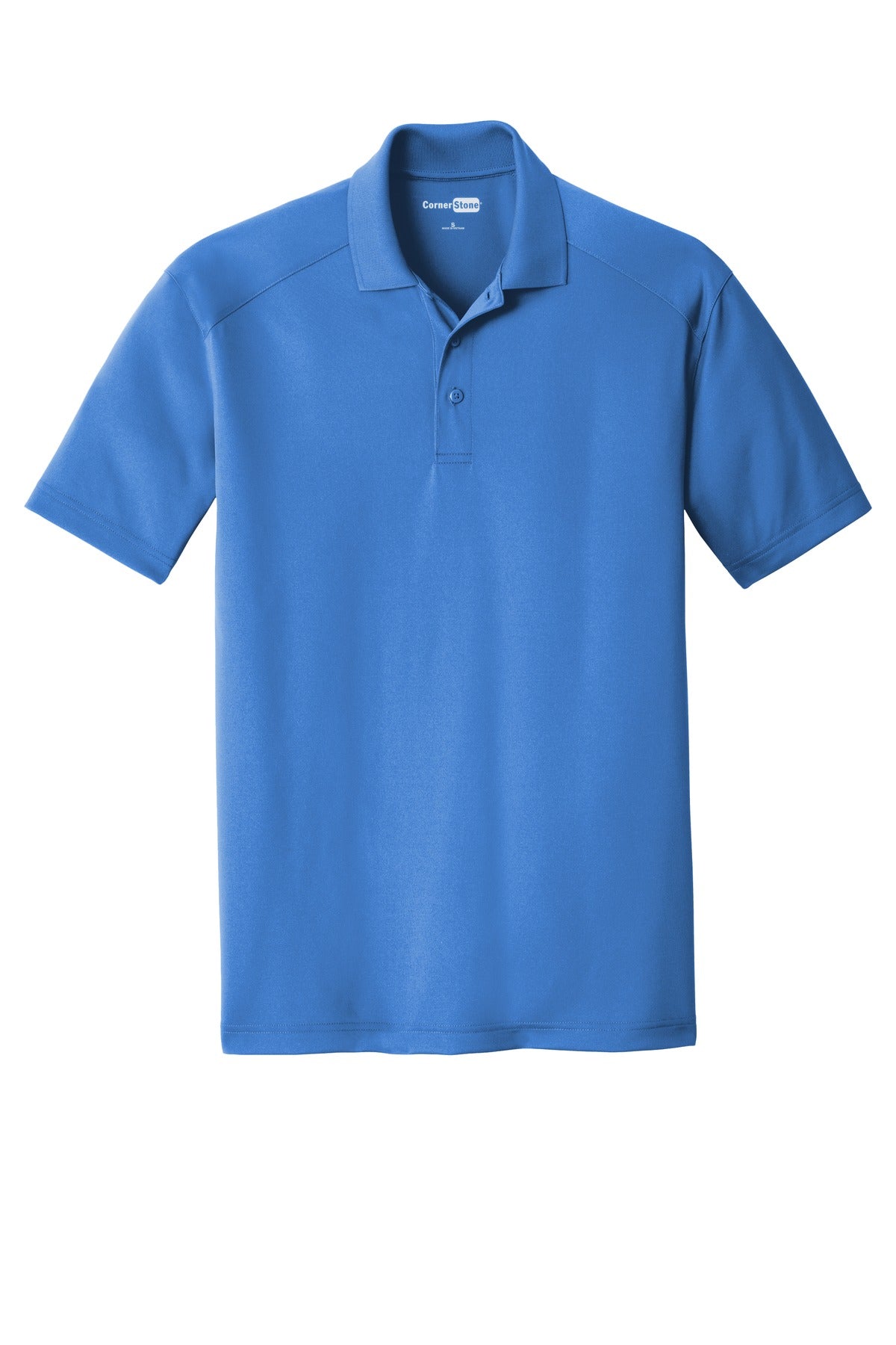 Front View of Blue Lake CornerStone Select Lightweight Snag-Proof Polo. CS418