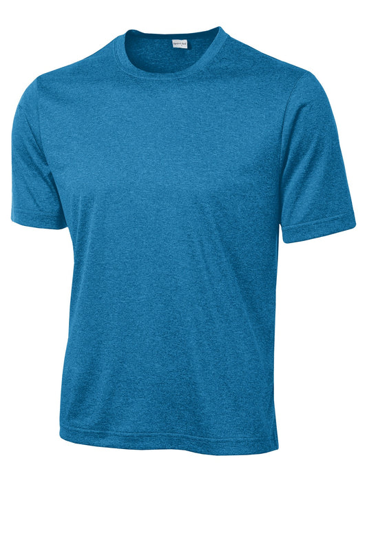 Front View of Blue Wake Hthr Sport-Tek Tall Heather Contender Tee. TST360