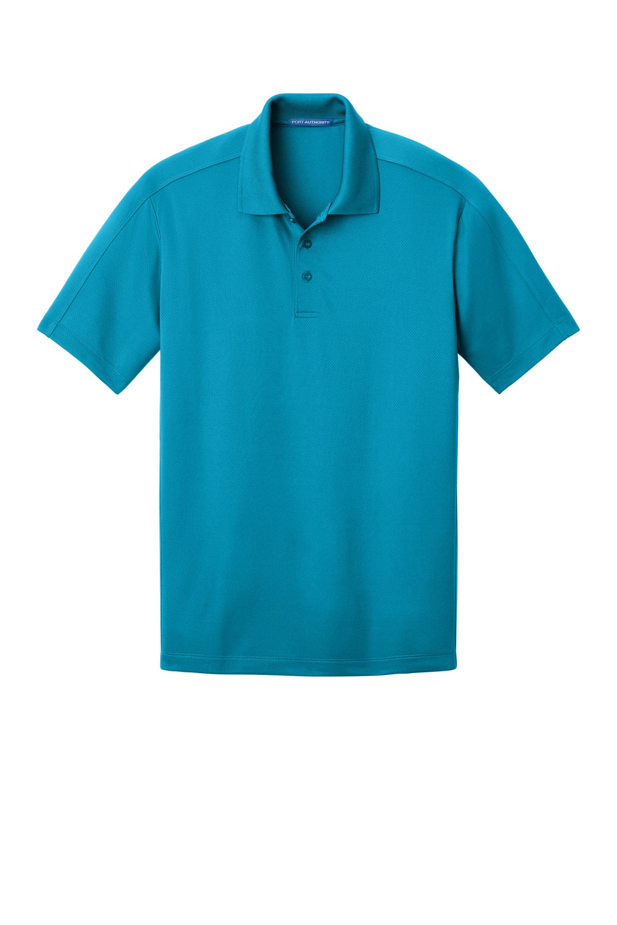 Front View of Blue Wake Port Authority Diamond Jacquard Polo. K569