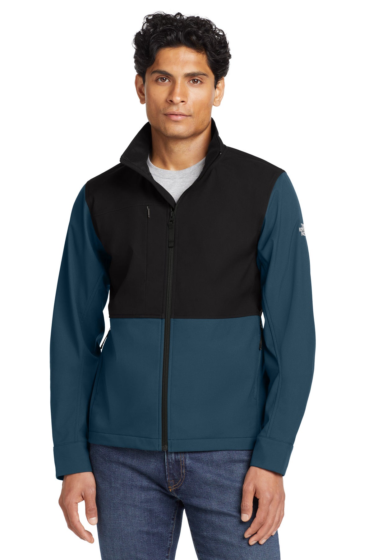 Front View of Blue Wing The North Face Castle Rock Soft Shell Jacket. NF0A552Z