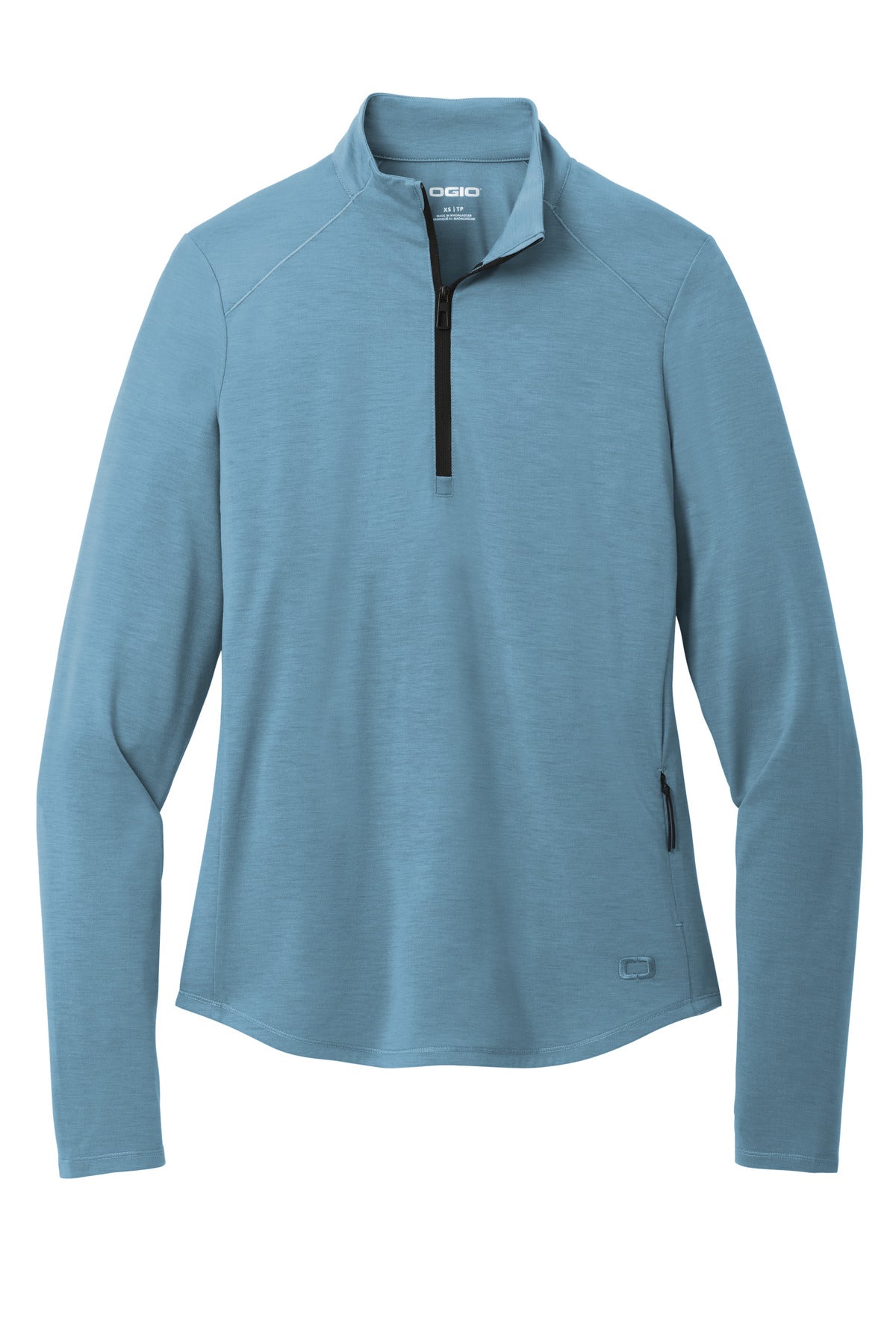 Front View of BlueMist OGIO Women's Motion 1/4-Zip LOG153