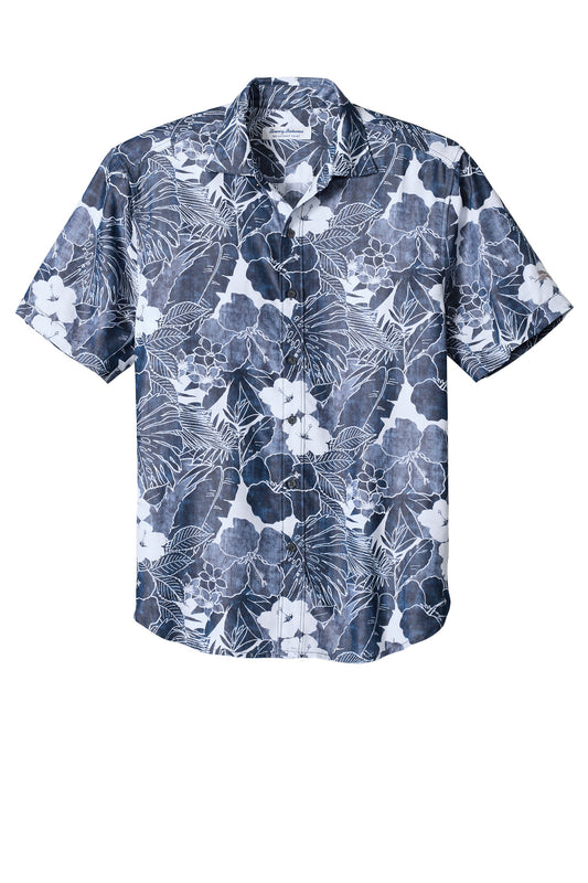 Front View of BlueNote Tommy Bahama Coconut Point Playa Flora Short Sleeve Shirt ST325929TB
