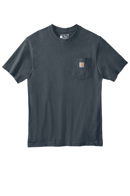Front View of Bluestone Carhartt Tall Workwear Pocket Short Sleeve T-Shirt. CTTK87