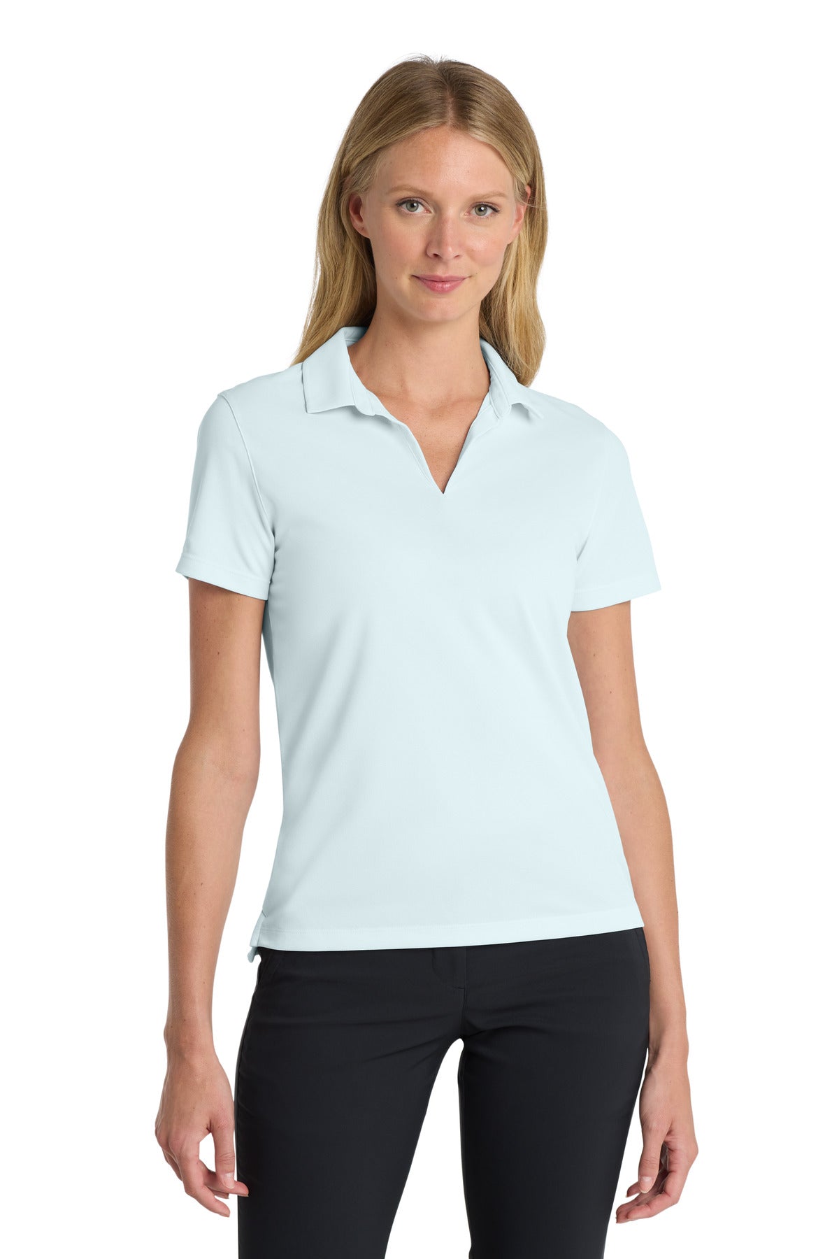 Front View of BlueTint Nike Women's Dri-FIT Micro Pique 2.0 Polo NKDC1991