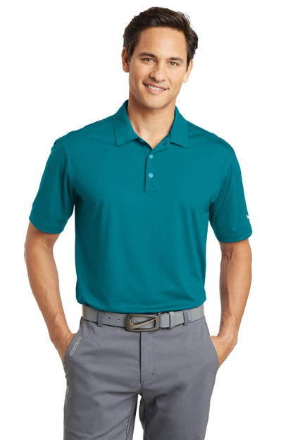 Front View of Blustery Nike Dri-FIT Vertical Mesh Polo. 637167