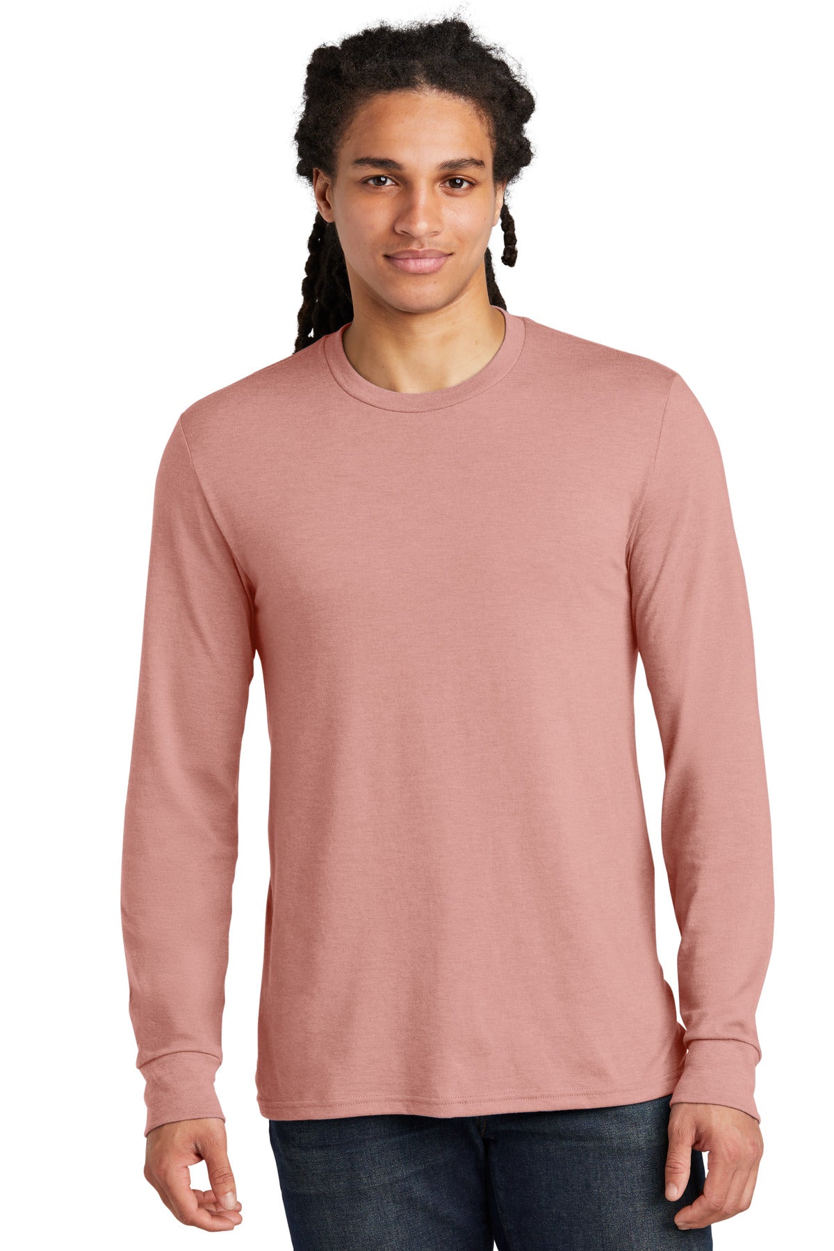 Front View of BlustFrost District Perfect Tri Long Sleeve Tee . DM132