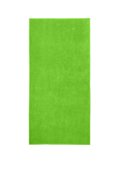 Front View of Bright Lime Port Authority Value Beach Towel PT44